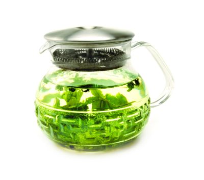 Dancing Leaf Glass Teapot